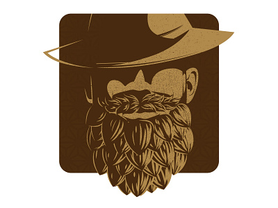 Wheat Beards beard beige brown character dark design fedora hat illustration moody moustache pattern vector