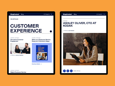 RingCentral Blog Redesign blog branding branding agency content strategy design system experience ui ux website