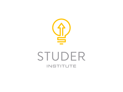 Studer Institute arrow change innovation institute light bulb positive s upward