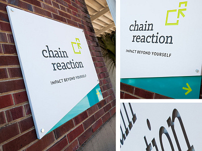 Chain Reaction Exterior Signage brand chain dimensional glossy layers logo matte reaction routed signage