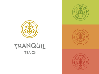 Tranquil balance berry geometry leaf logo monoline seal tea