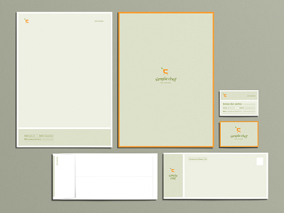 Simple Chef Stationery business card c chef envelope food fruit healthy orange recipes shopping cart simple stationery