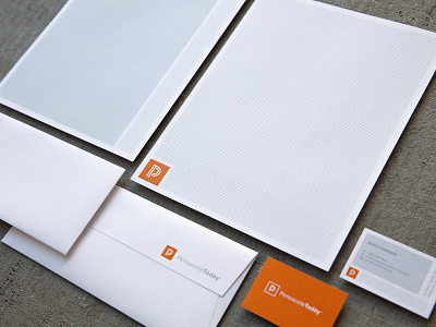 PensacolaToday Visual Brand community logo monogram news pilcrow pt stationery