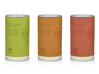 Tranquil Packaging black company ginger green mockup packaging peach pomegranate tea tranquil