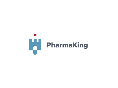 Pharmaking castle flag just for fun king kingdom logo mark pill