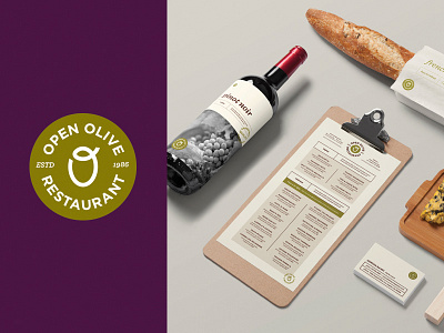 OpenOlive Restaraunt Concept branding concept logo menu olive packaging restaurant