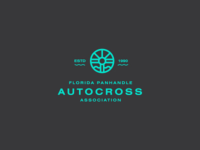 Autocross Logo branding florida for fun logo panhandle steering wheel sun water