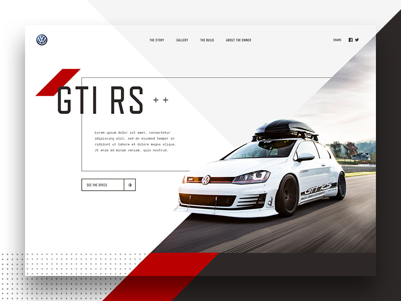 GTI Concept volkswagen vw gti automotive car type web design typography layout landing page website