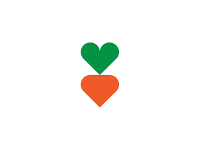 Carrot + Heart branding carrot food geometric health healthy heart identity logo