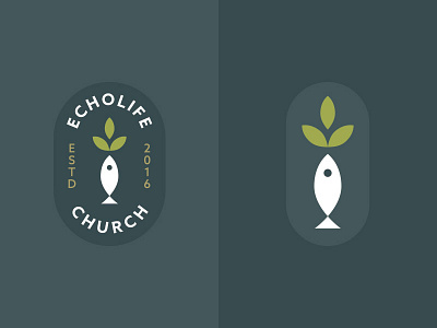Echolife Church brand branding church fish ichthys leaf logo olive brand