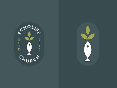 Echolife Church brand branding church fish ichthys leaf logo olive brand