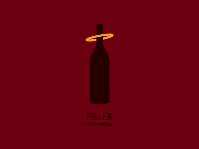 Fallen Vineyards bottle fallen halo logo mark vineyard wine