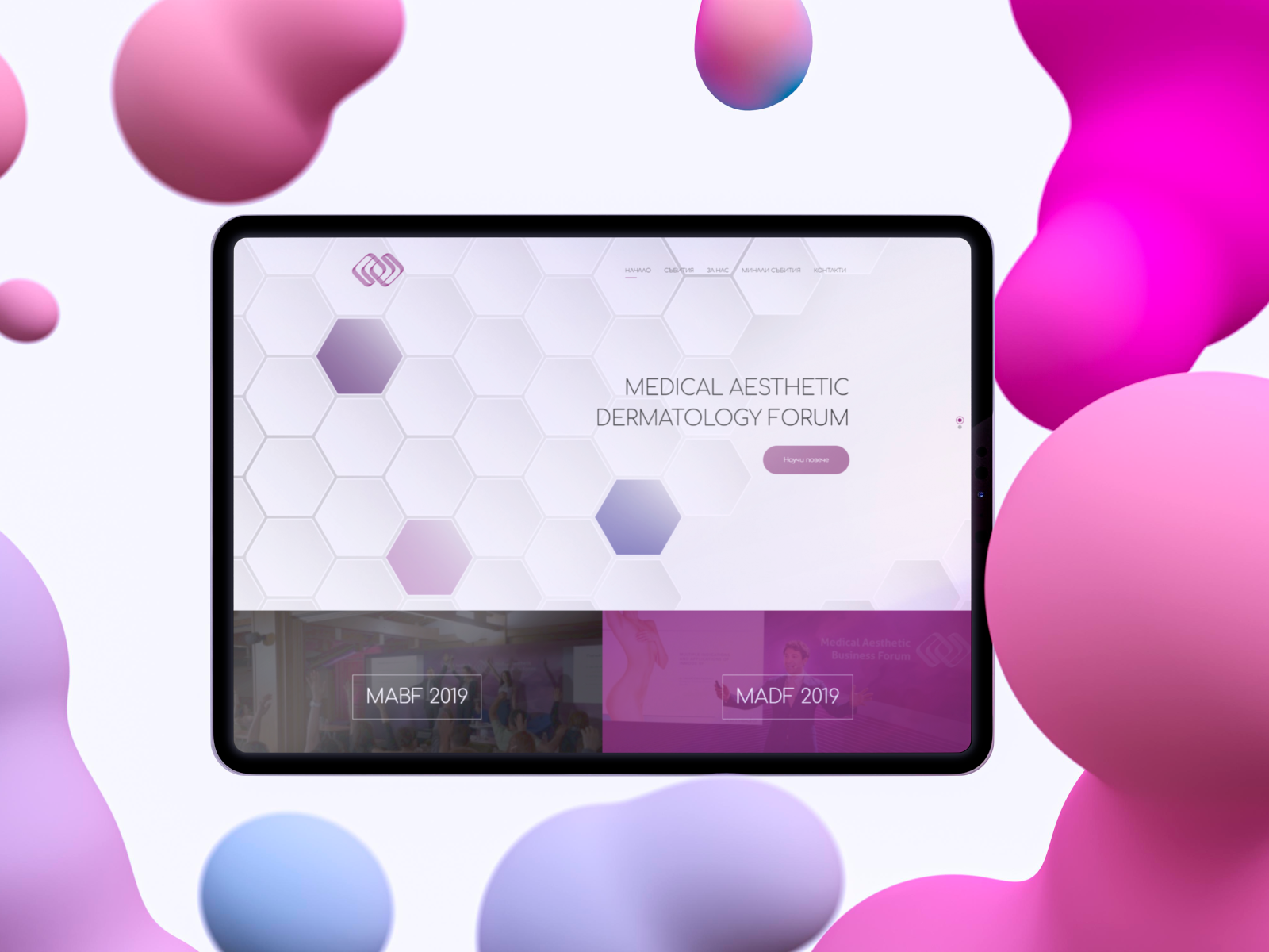 Medical Aesthetic Dermatology Forum web design visualisation by Codopolis on Dribbble