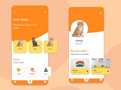 Cat Lovers App design app color creative design flat illustration ui ux xd design