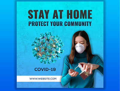 Covid 19 Instagram Banner Design adobe illustrator banner design illustration instagram instagram banner instagram post instagram template social media design stay at home stay home stay safe stayhome
