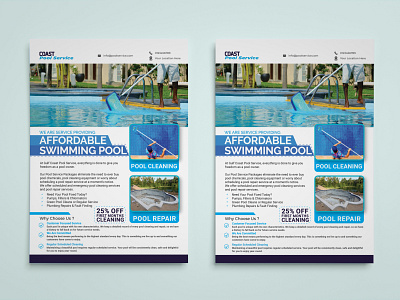 Swimming Pool Service Flyer Design adobe illustrator banner ads banner design branding branding design design flyer design flyer design template illustration instagram banner social media design vector