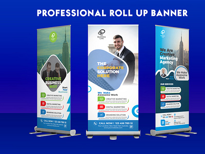 Professional Corporate Roll Up Banner Design 2020 Free Mockup