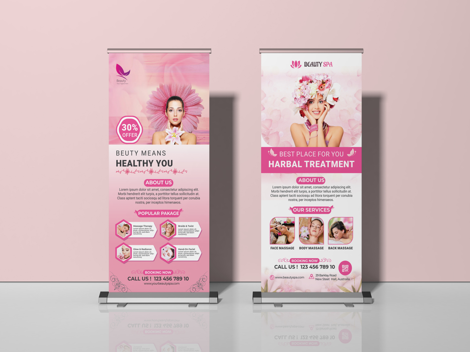 Spa Roll Up Banner Design 2020 With Free Mockup by Md Rahmat Ali on