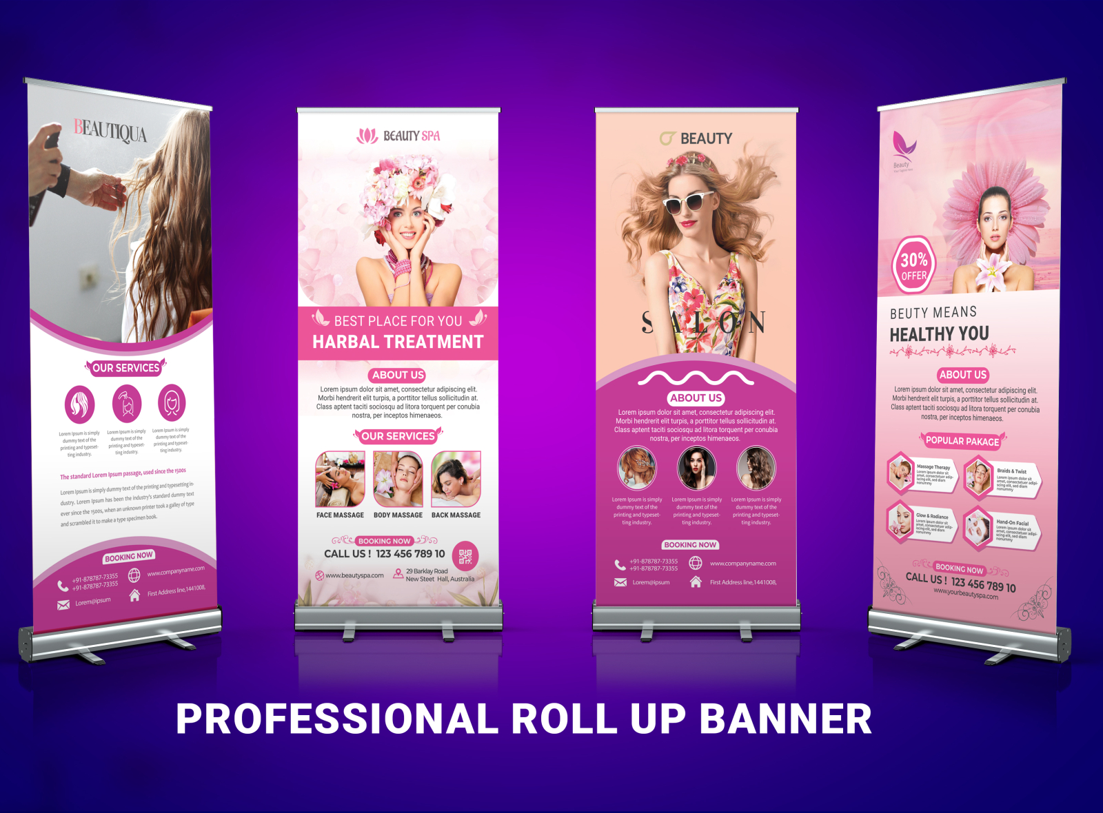 Spa Roll Up Banner Design 2020 With Free Mockup by Md Rahmat Ali on