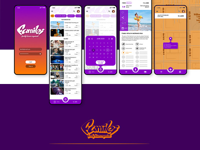 Familei - service for planning family out-of-home activities app design ideation logo mobile research ui user centered user flow user interface ux