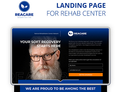 Reacare landing page graphic design logo ui ux web webdesign