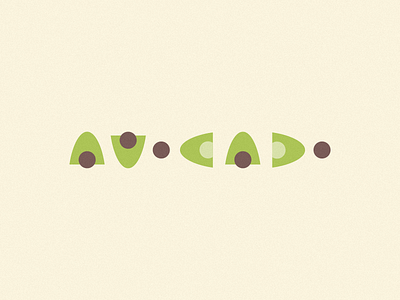 Avocado effect illustration text typography