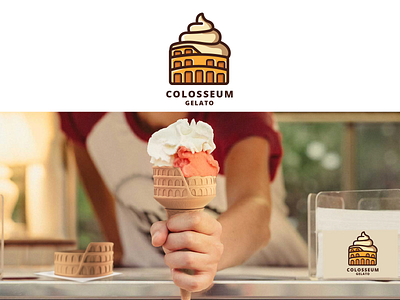 Colosseum Gelato Logo branding design illustration logo vector