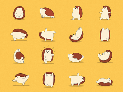 Hedgehog Yoga illustration vector