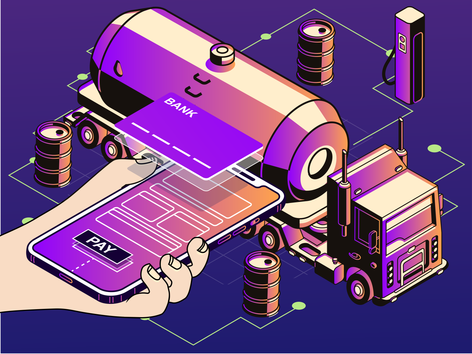 fuel-truck-and-online-payment-by-diana-on-dribbble