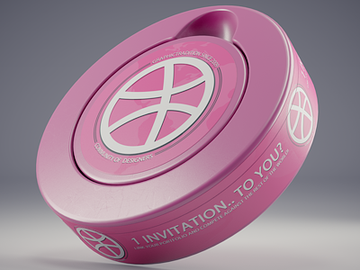 1 Dribbble Invitation 3d c4d dosa draft dribbble dribbbleinvite drug invitation invite pink scandinavian snus snusdosa studio vray