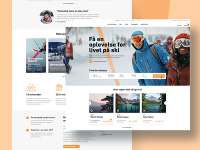 Skiing and snowboarding travels cards ui clean ui homepage design landing page landingpagedesign shots skiing snowboarding travel web ui uiux user experience user experience design user interface design webdesign website website concept