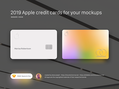 FREE Apple Credit Cards for Sketch apple card apple credit card free apple card sketch sketch freebie