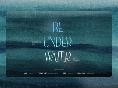 💦 BE UNDER WATER design graphic design graphicdesign ui webdesign webdesigner