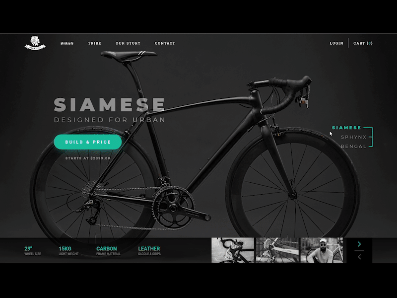 Roar Bikes Micro-interaction / Home Page