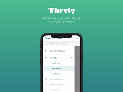 Thrvly - UI Design - Nav Drawer mobile navigation nav drawer navigation ui ui design uidesign