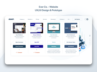 Ever Co. - Website - UX/UI Design & Prototype big menu mega menu ui ui design uidesign web design