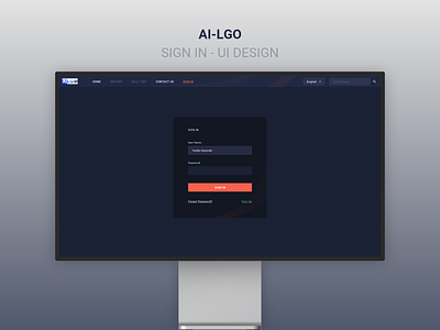 AI-LGO - Sign in page - UI Design