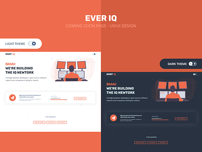 Ever IQ - coming soon page - UX/UI Design coming soon page dark design dark theme landing page light design light theme ui design uidesign