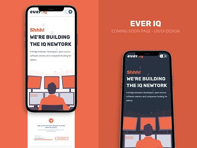 Ever IQ - coming soon page - UX/UI Design coming soon page dark design landing page light design smartphone design ui design uidesign