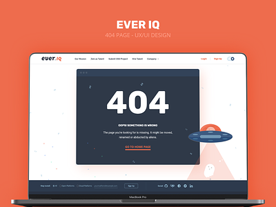 Ever IQ - UX/UI Design 404 page error page ui design uidesign