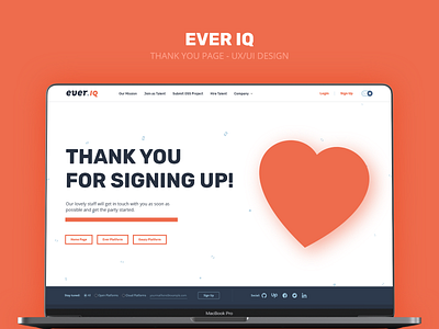 Ever IQ - UX/UI Design design thank you page ui ui design uidesign