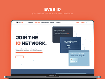 Ever IQ - UX/UI Design - Join The Network Page cta design ui ui design uidesign