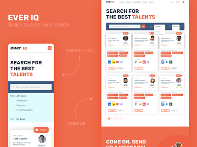 Ever IQ - UX/UI Design - Search Talents Page design ui ui design uidesign