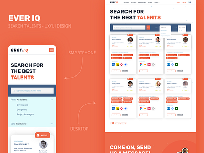 Ever IQ - UX/UI Design - Search Talents Page