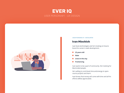 Ever IQ - User persona#1 - UX Design target audience user persona ux design