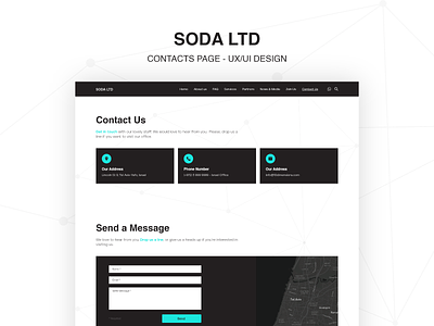 SODA - UX/UI Design - Contacts Page design ui ui design uidesign