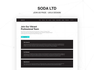 SODA - UX/UI Design - Join Us Page design ui ui design uidesign