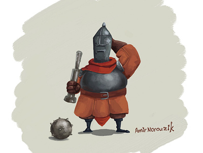 Dumb Knight funny illustraion knight warrior
