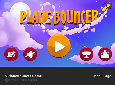 Plane Bouncer main menu page 2d art concept art fantasy art game art game design game development game ui illustraion