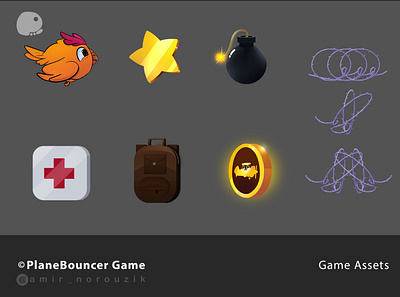 Plane Bouncer Game assets 2d art assets fantasy art game asset game design illustraion